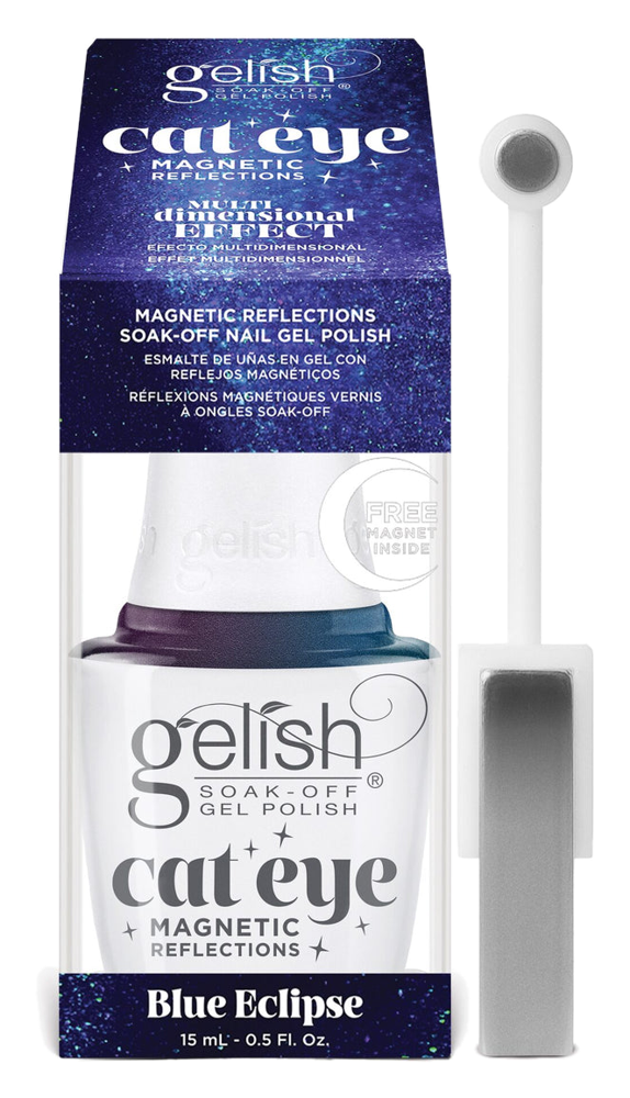 Gelish Cat Eye Magnetic Reflections Blue Eclipse Magnet Gel Polish, 0.5 fl oz.