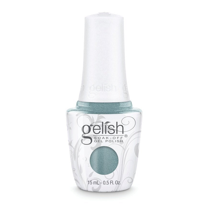 Gelish Gel Polish – My Other Wig Is A Tiara | Pale Sea Blue-Green Metallic | Soak Off 15ml | 21 Days