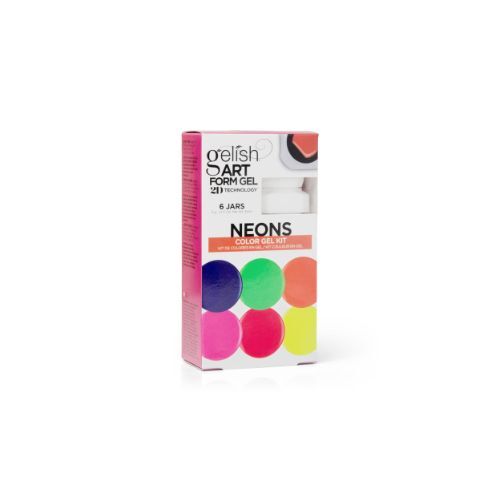 Gelish Art Form Gel – Neon Colour Kit | 6-Piece Neon Nail Art Gel Set
