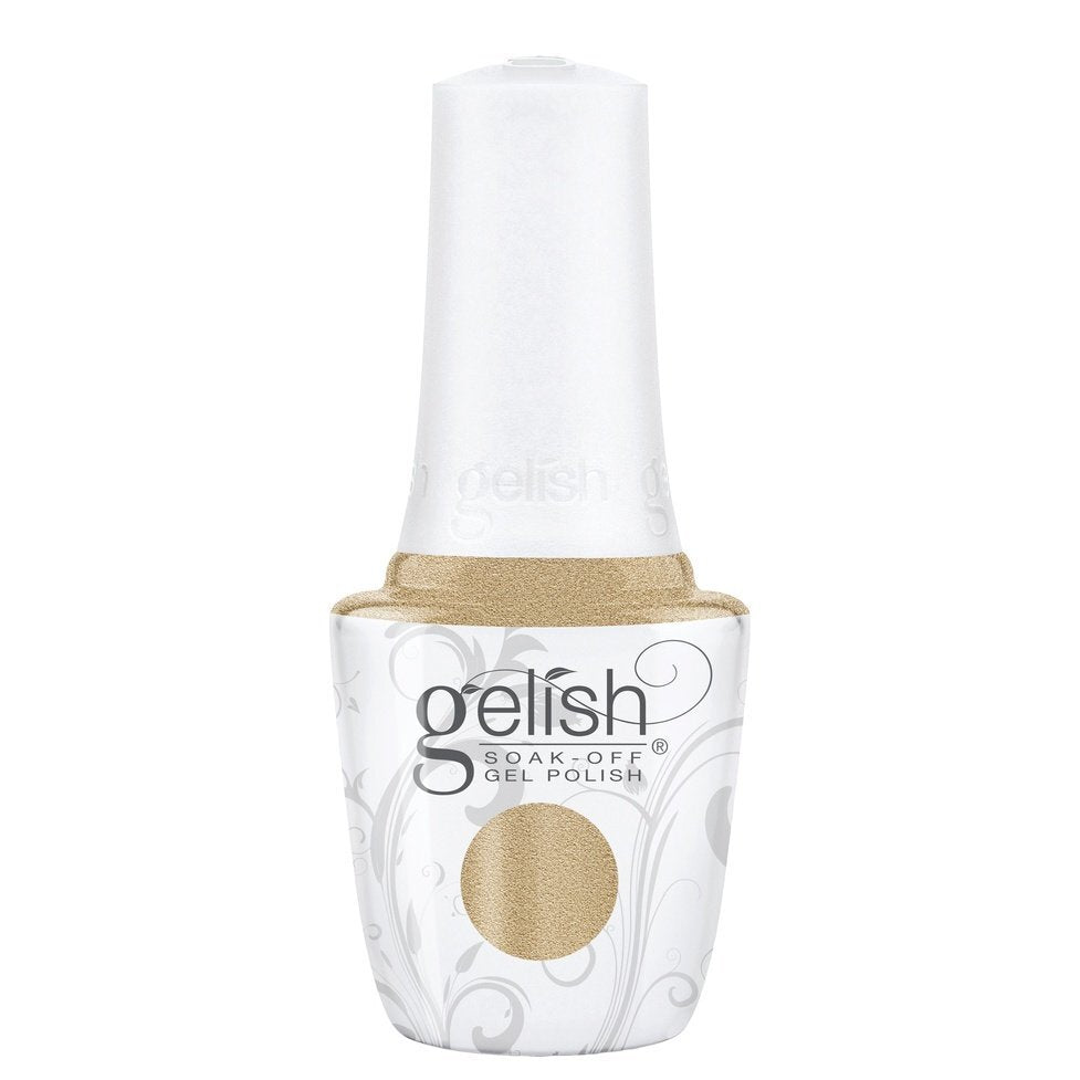 Gelish Gel Polish – Gilded In Gold | Warm Gold Metallic | Soak Off 15ml | 21 Days Chip-Free