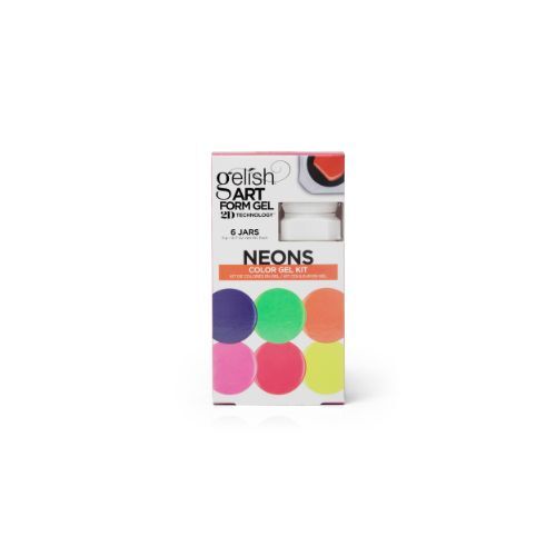 Gelish Art Form Gel – Neon Colour Kit | 6-Piece Neon Nail Art Gel Set